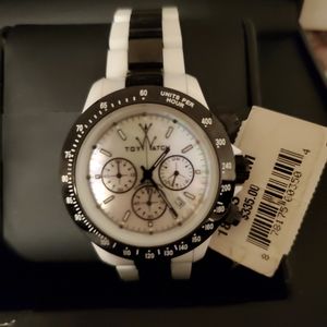 ToyWatch New w/Tags, Black and White w/ Mother of Pearl face